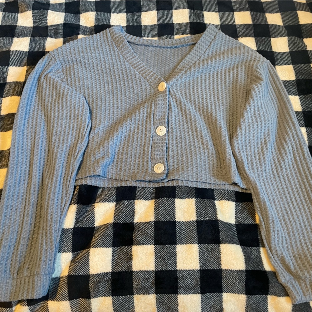 Blue long sleeve top